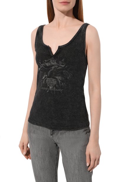 Хлопковая майка HARLEY-DAVIDSON темно-серого цвета по цене 14070 руб., арт. 97554-23VW, фото 3 Хлопковая майка HARLEY-DAVIDSON, арт. 97554-23VW, фото 3