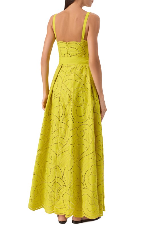 Хлопковое платье Elie Saab D0747NP25/C0E10 Жёлтый  D0747NP25/C0E10 Фото 4