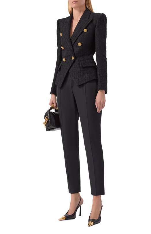 Твидовый жакет Balmain GF1SI505/XL81 Чёрный  GF1SI505/XL81 Фото 2
