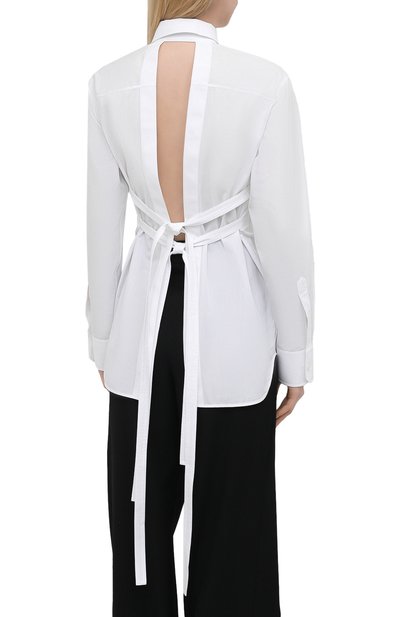 Хлопковая рубашка HELMUT LANG белого цвета по цене 39650 руб., арт. L02HW503, фото 4 Хлопковая рубашка HELMUT LANG, арт. L02HW503, фото 4