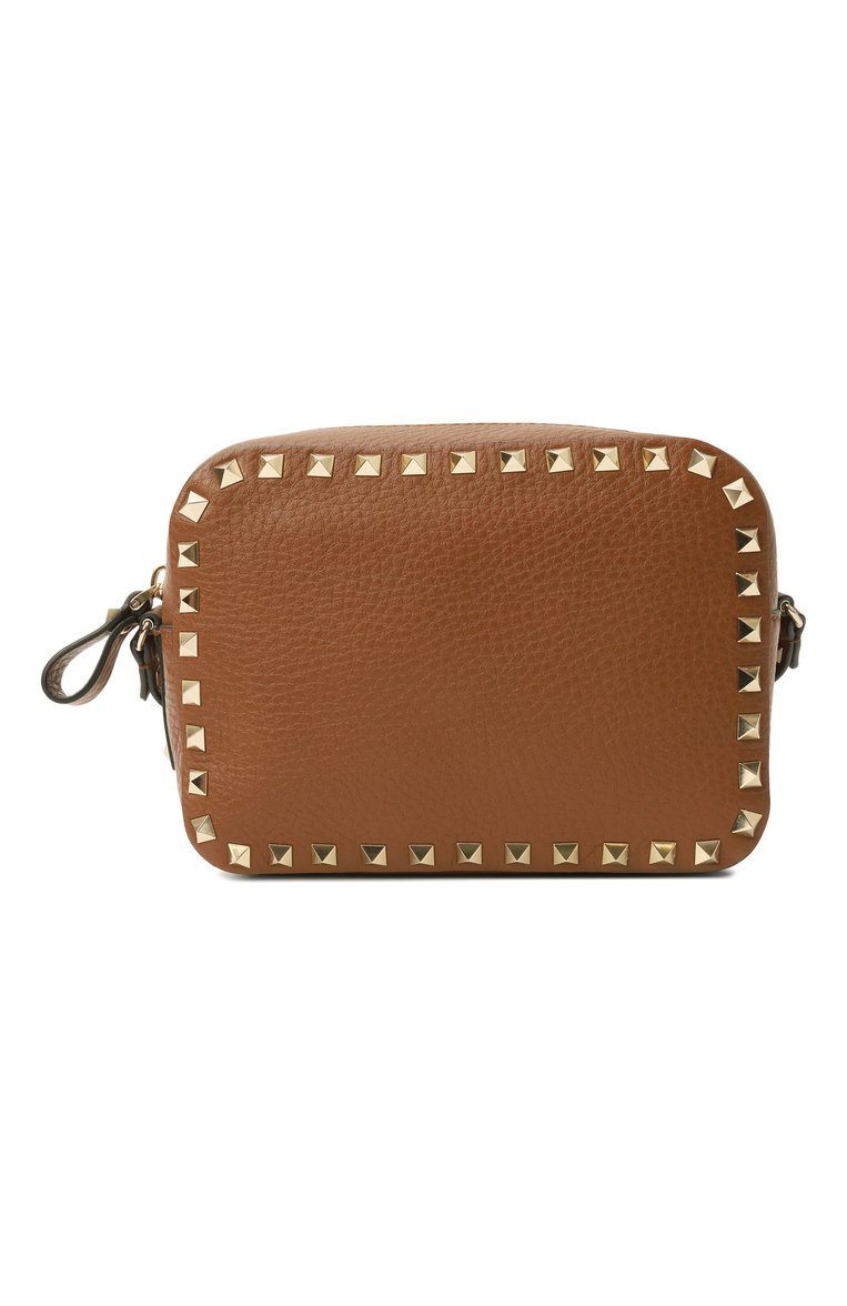 Женская сумка rockstud VALENTINO светло-коричневого цвета, арт. 5W2B0809/VSF | Фото 1 (Размер: mini; Ремень/цепочка: На ремешке; Материал: Натуральная кожа; Автоматизация состава: Проставлено; Автоматизация ТО: Проставлено)