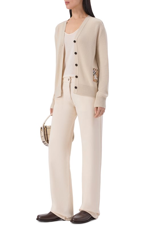 Шерстяной кардиган Burberry 8102690 Бежевый  8102690 Фото 2