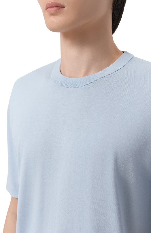 Джемпер из шелка и хлопка 12 STOREEZ 136315 Голубой  136315 Фото 5
