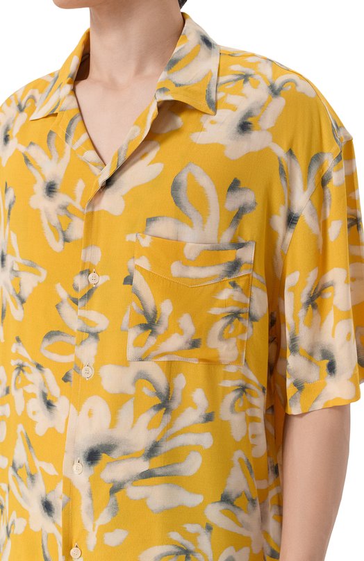 Рубашка из вискозы Laneus S6LAMASI077 Жёлтый  S6LAMASI077 Фото 5