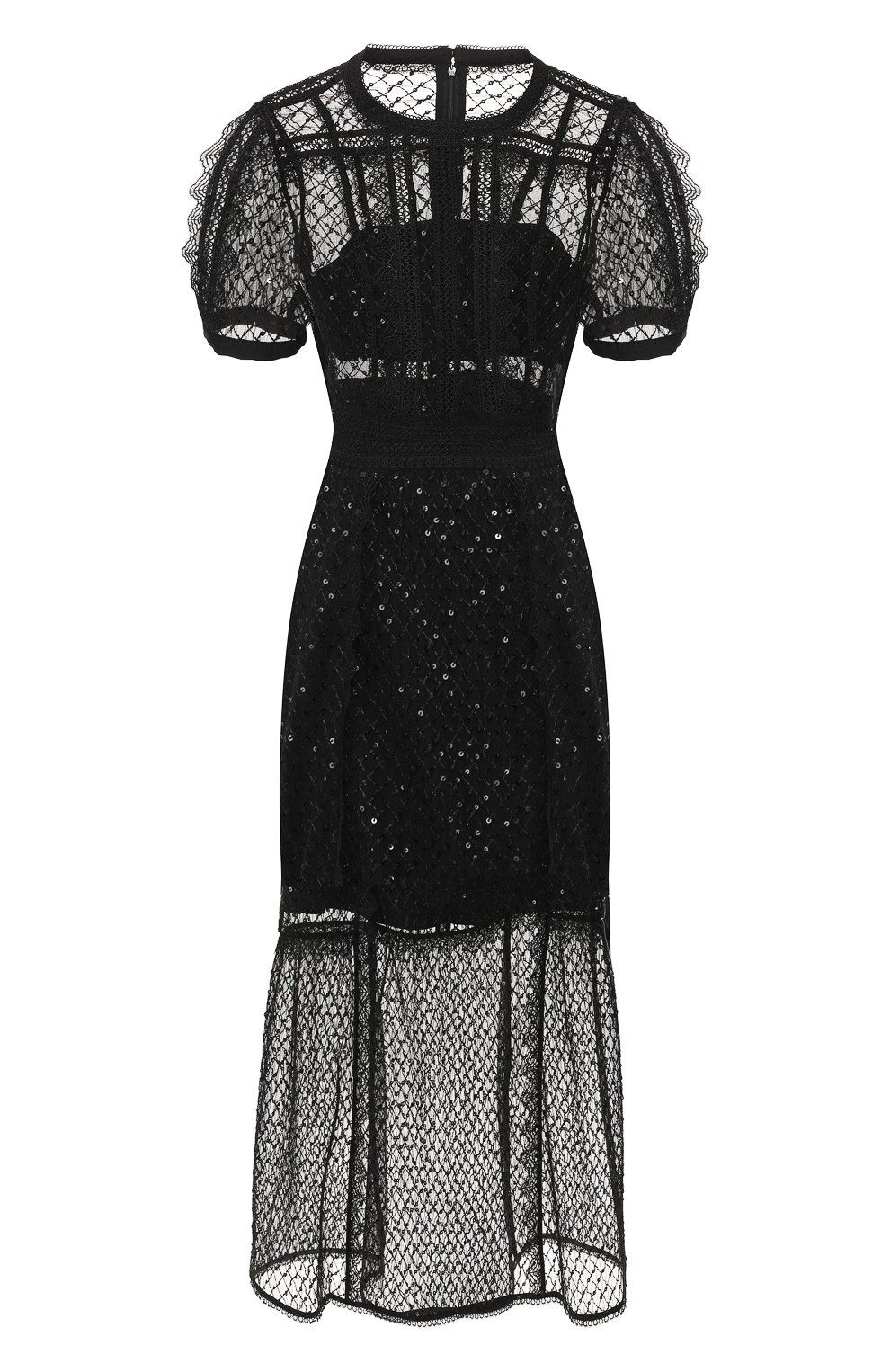 Платье-миди SELF-PORTRAIT черного цвета по цене 47750 руб., арт. RS20-076, фото 1 Платье-миди SELF-PORTRAIT, арт. RS20-076, фото 1