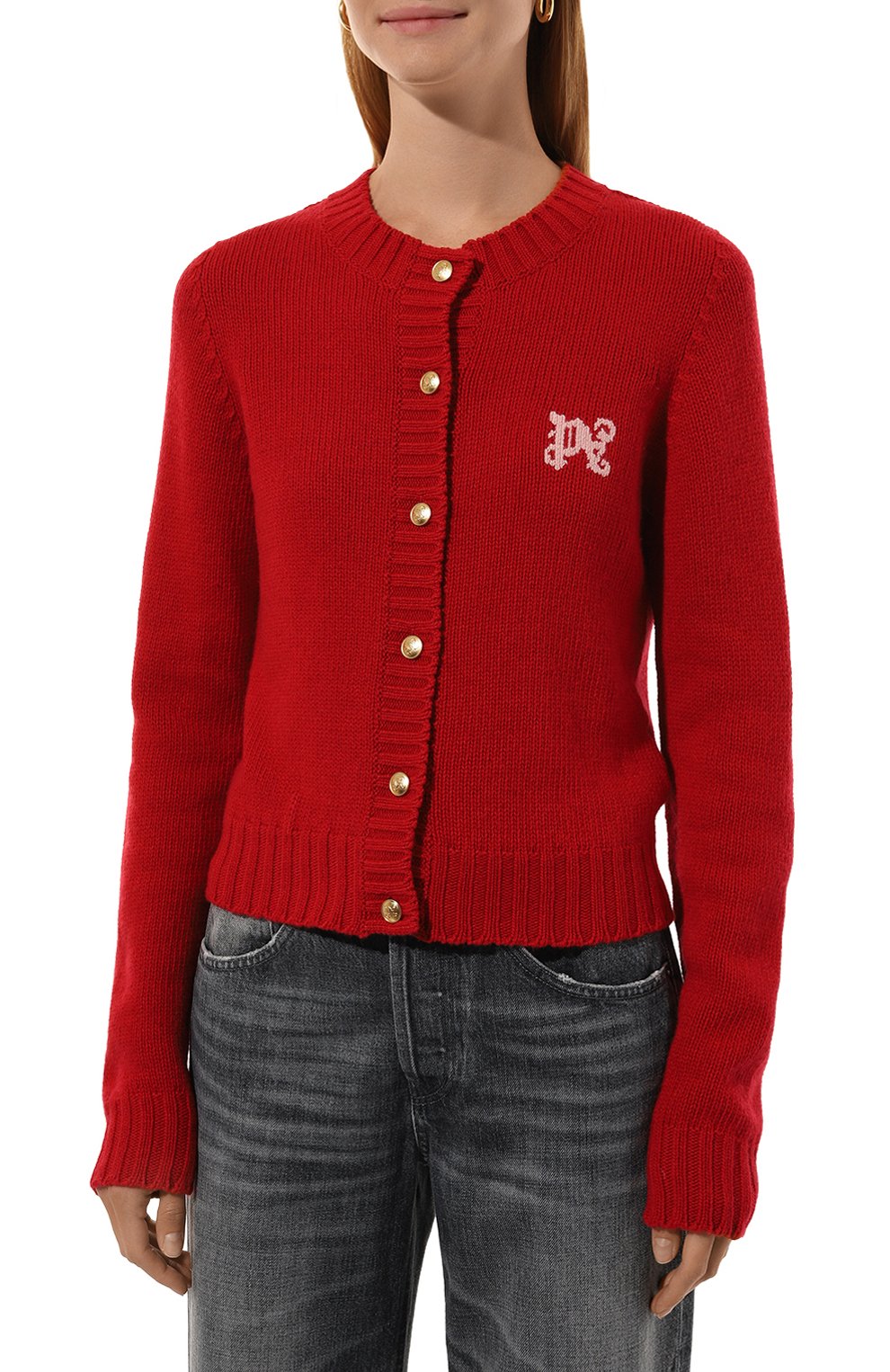 Кардиган из шерсти и вискозы PALM ANGELS, арт. PWHB020F24KNI001, фото 3