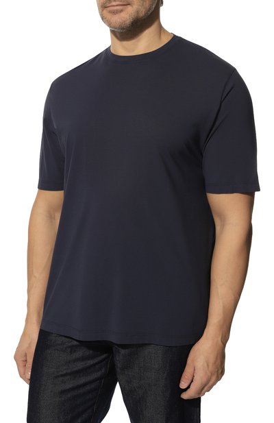 Хлопковая футболка KIRED темно-синего цвета по цене 27700 руб., арт. WBACI0MW752101900C/64-74, фото 3 Хлопковая футболка KIRED, арт. WBACI0MW752101900C/64-74, фото 3