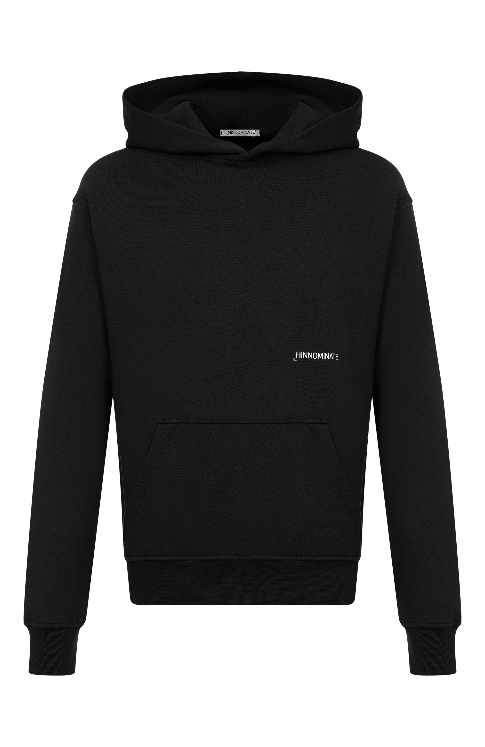 Хлопковое худи HINNOMINATE черного цвета по цене 17100 руб., арт. HMABM01371, фото 1 Хлопковое худи HINNOMINATE, арт. HMABM01371, фото 1