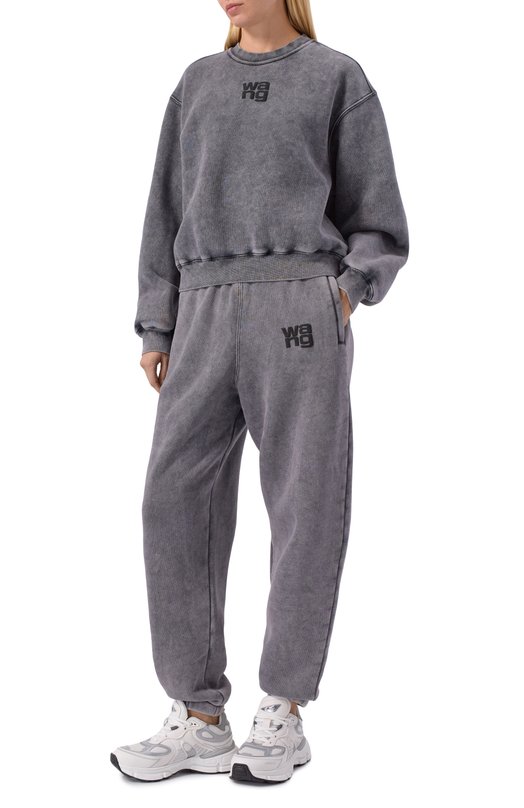 Хлопковый свитшот alexanderwang.t 4CC3241518 Серый  4CC3241518 Фото 2