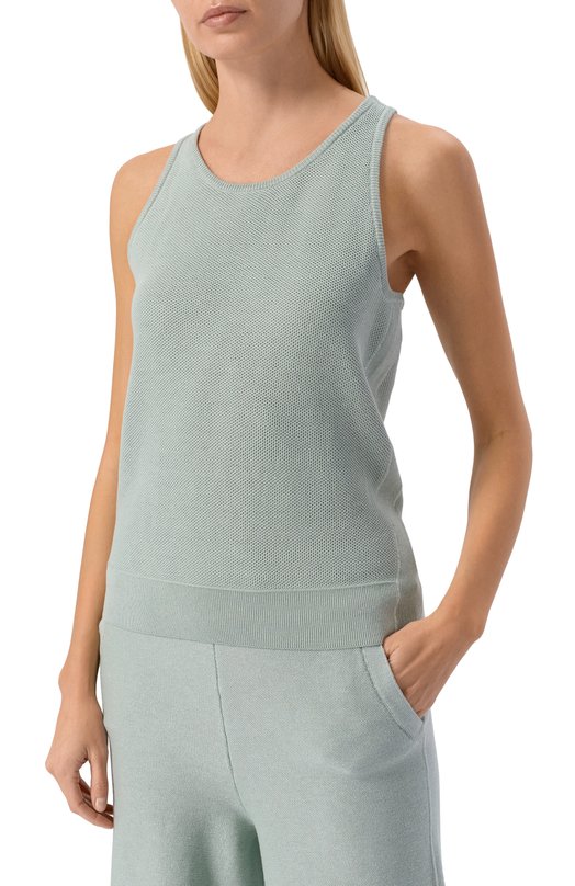 Топ из шелка и хлопка MVST WS61-606MU Зелёный  WS61-606MU Фото 3