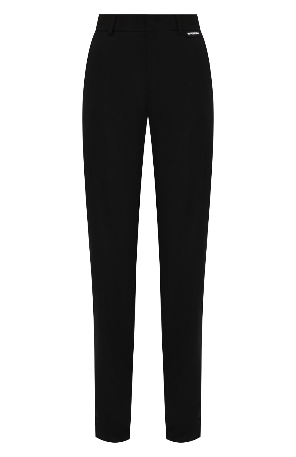 Шерстяные брюки VETEMENTS черного цвета по цене 77500 руб., арт. WA52PA500B 1202/BLACK, фото 1 Шерстяные брюки VETEMENTS, арт. WA52PA500B 1202/BLACK, фото 1