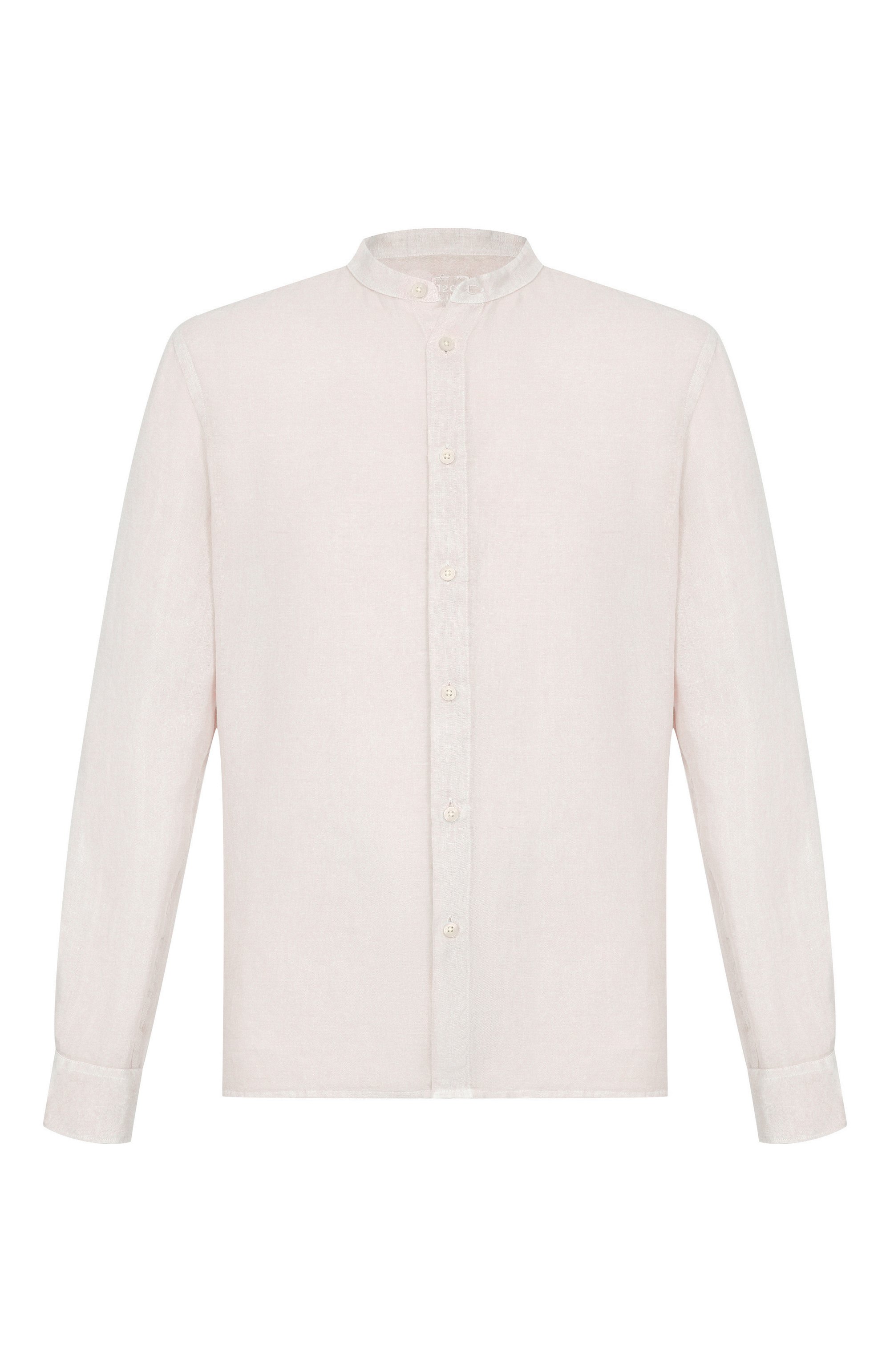 Льняная рубашка 120% LINO светло-серого цвета по цене 29350 руб., арт. 33ALIM1159/0115/S00, фото 1 Льняная рубашка 120% LINO, арт. 33ALIM1159/0115/S00, фото 1