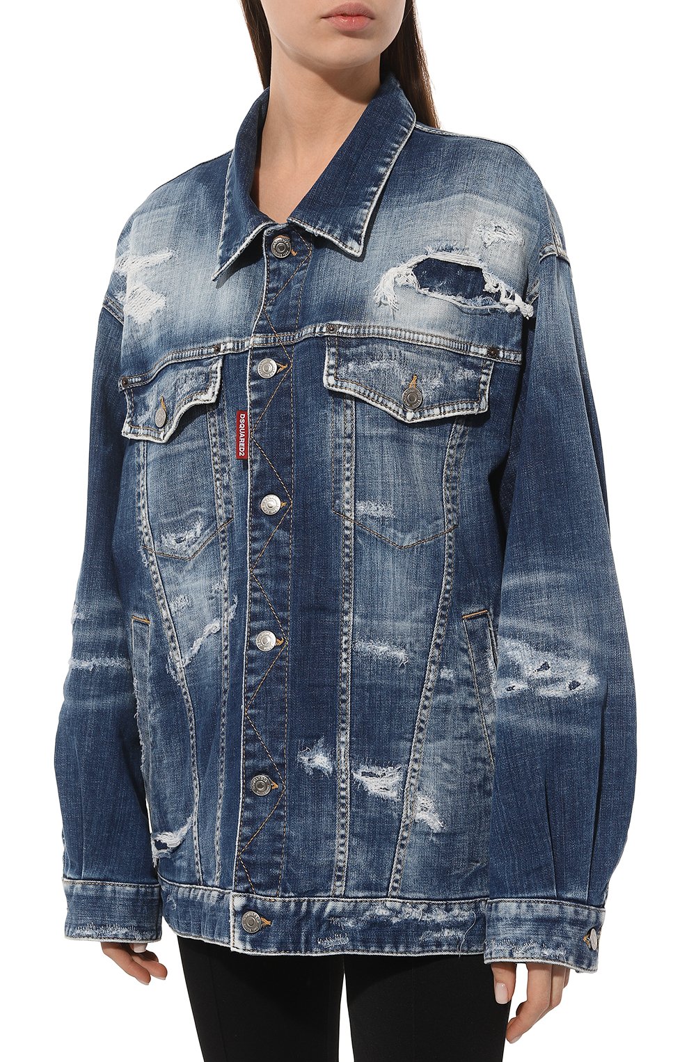 Джинсовая куртка DSQUARED2 синего цвета по цене 87000 руб., арт. S75AM0953/S30342, фото 3 Джинсовая куртка DSQUARED2, арт. S75AM0953/S30342, фото 3