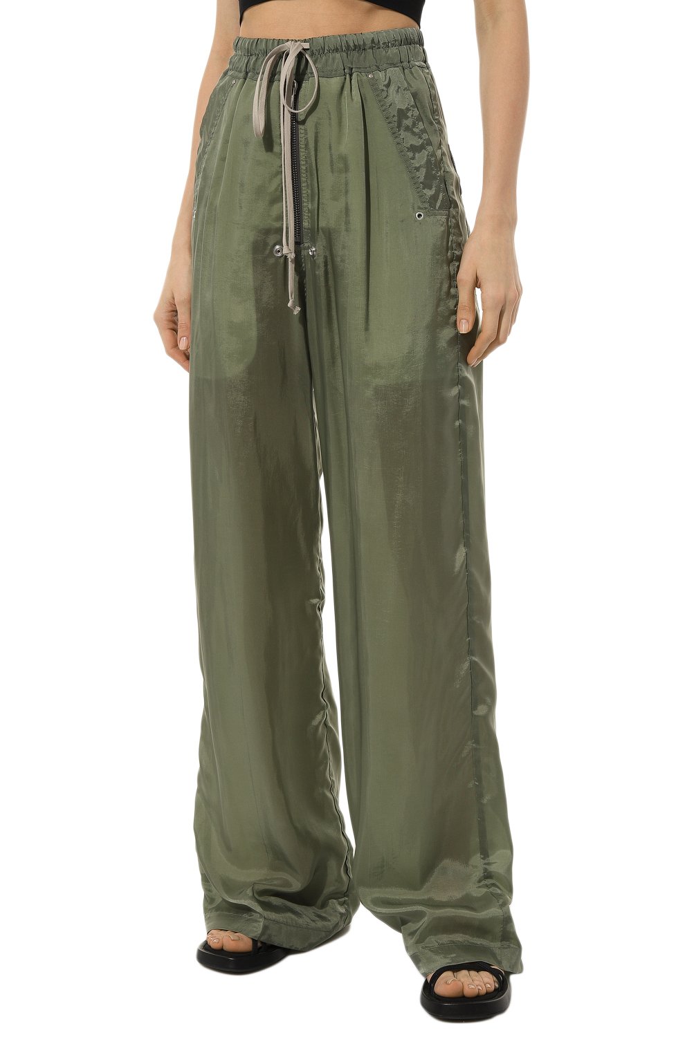 Брюки RICK OWENS хаки цвета по цене 82900 руб., арт. RP01C5361/J, фото 3 Брюки RICK OWENS, арт. RP01C5361/J, фото 3