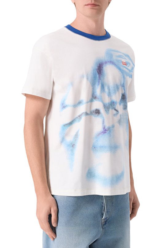 Хлопковая футболка Diesel A20420/0PLAT Белый  A20420/0PLAT Фото 3