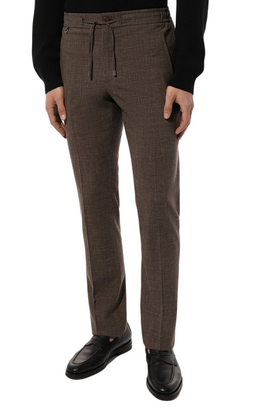 Брюки из шерсти и льна Stefano Ricci M1T3100042/WL001N Коричневый  M1T3100042/WL001N Фото 3