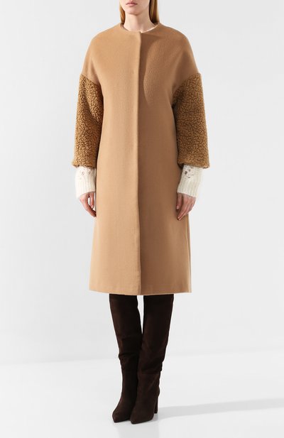 Шерстяное пальто AVA ADORE бежевого цвета по цене 75300 руб., арт. ATHENS/71 AA FW19, фото 3 Шерстяное пальто AVA ADORE, арт. ATHENS/71 AA FW19, фото 3