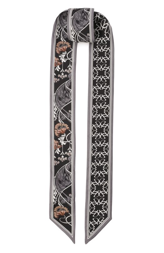 Шелковый шарф-твилли Elie Saab 710009672F25 Чёрный 710009672F25