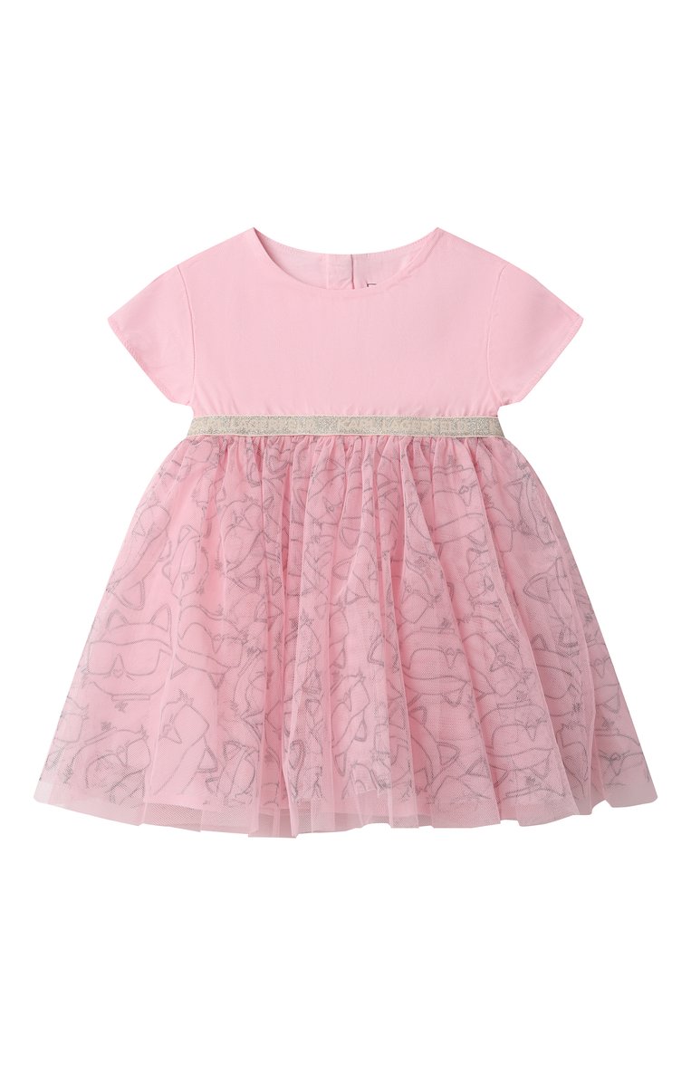 Детское платье KARL LAGERFELD KIDS розового цвета, арт. Z30519 | Фото 1 (Материал подклада: Вискоза; Рукава: Короткие; Девочки Кросс-КТ: Платье-одежда; Случай: Повседневный; Материал внешний: Синтетический материал; Автоматизация состава: Проставлено; Автоматизация ТО: Проставлено; Ростовка одежда: 9 мес | 74 см, 2 года | 92 см, 12 мес | 80 см)