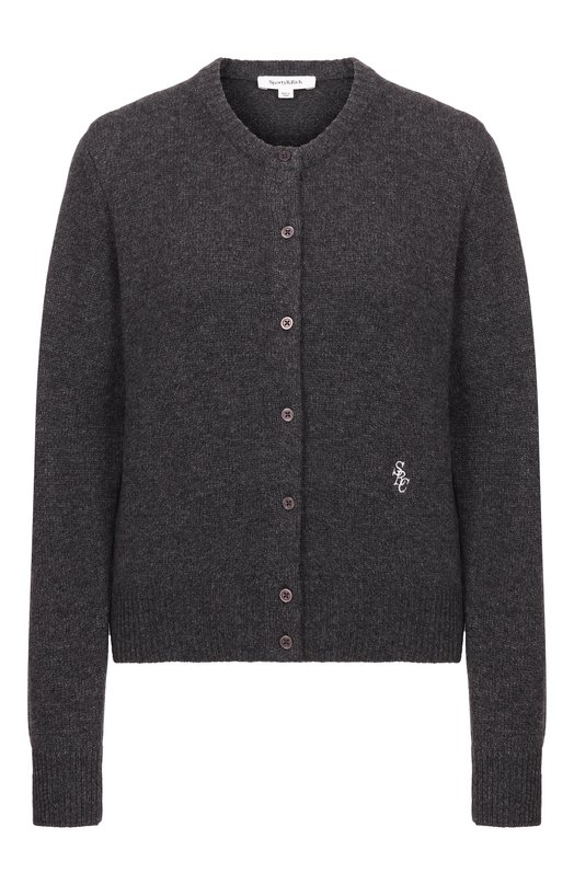 Кардиган из кашемира и шерсти Sporty and Rich WS07364302GY11 Серый WS07364302GY11