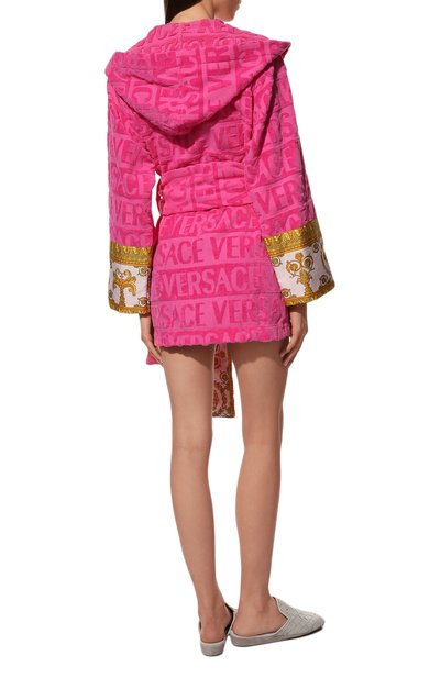 Хлопковый халат VERSACE фуксия цвета по цене 74950 руб., арт. ZACJ00019/ZC0SP052, фото 4 Хлопковый халат VERSACE, арт. ZACJ00019/ZC0SP052, фото 4