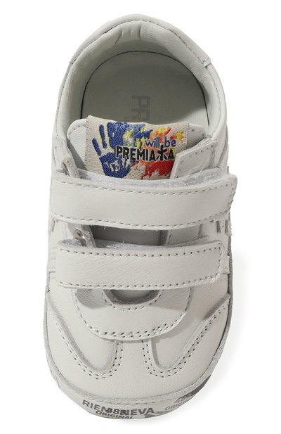 Кожаные пинетки PREMIATA WILL BE белого цвета по цене 16500 руб., арт. 23CU0033-V/BABY LUCY V/16-19, фото 4 Кожаные пинетки PREMIATA WILL BE, арт. 23CU0033-V/BABY LUCY V/16-19, фото 4