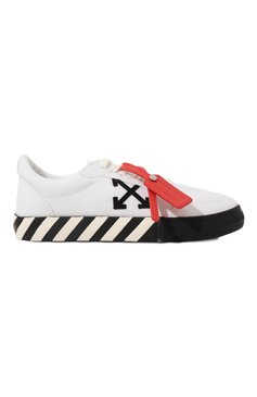 Мужские текстильные кеды vulcanized OFF-WHITE черно-белого цвета, арт. 0MIA085C99FAB006 | Фото 7 (Материал внешний: Текстиль; Материал сплава: Проставлено; Стили: Классический; Материал утеплителя: Без утеплителя; Подошва: Массивная; Драгоценные камни: Проставлено)