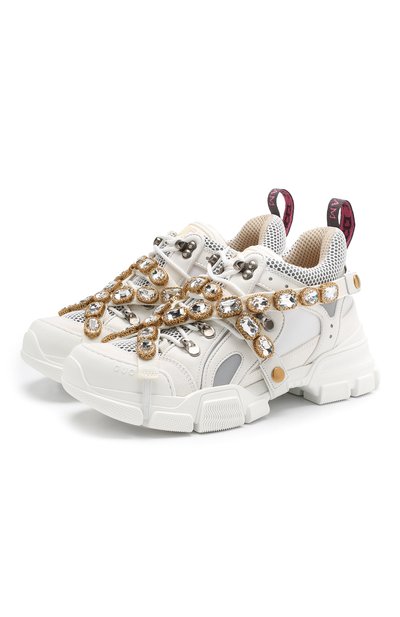 Комбинированные кроссовки flashtrek с отделкой кристаллами GUCCI, арт. 541445/GGZ50, фото 1