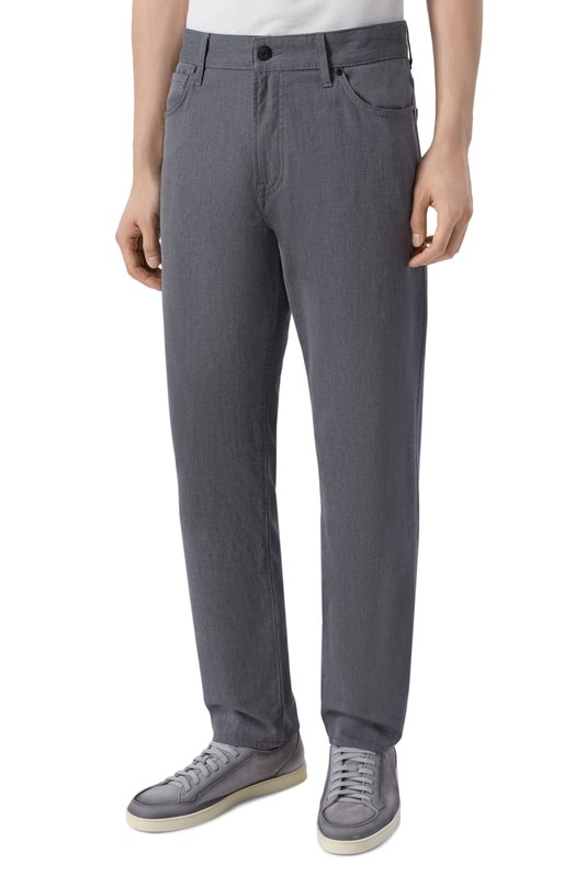 Хлопковые брюки BOSS 50553815 Серый  50553815 Фото 3