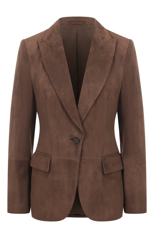 Замшевый жакет Brunello Cucinelli MPCLF208XP Коричневый MPCLF208XP