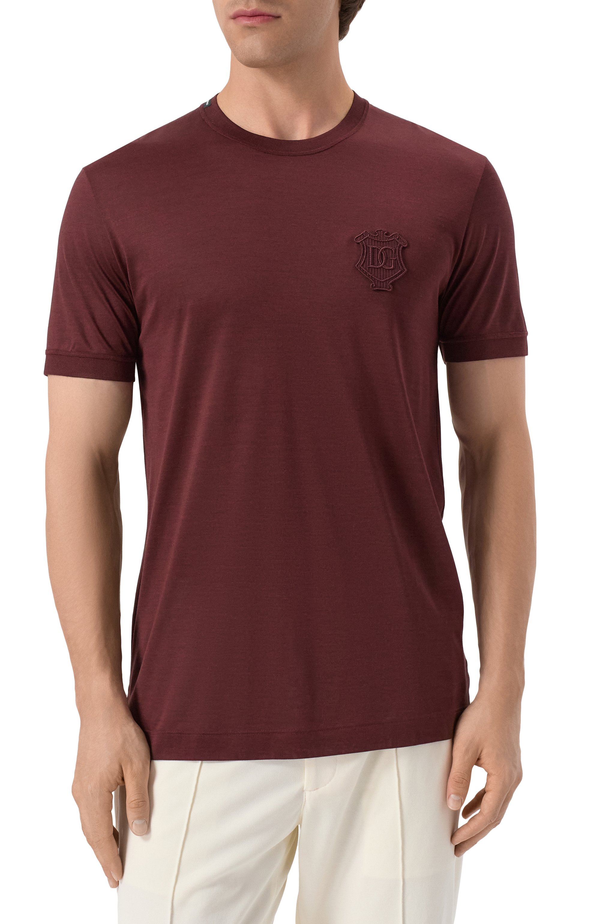 Шелковая футболка DOLCE & GABBANA, арт. G8SA9Z/FU75F, фото 3