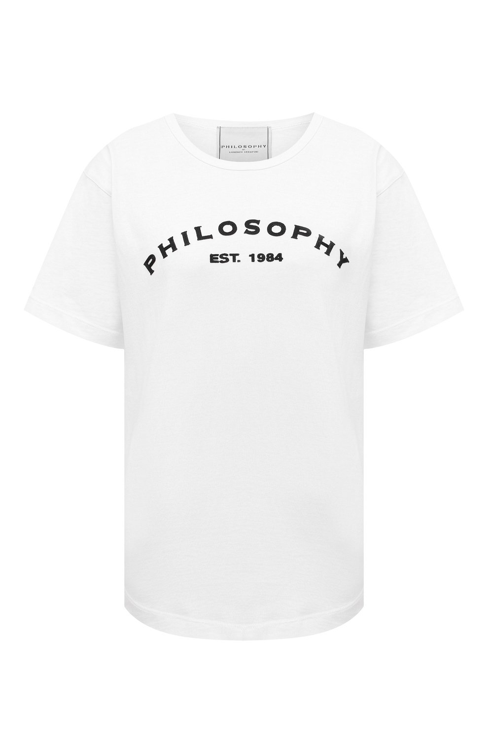 Хлопковая футболка PHILOSOPHY DI LORENZO SERAFINI белого цвета по цене 19950 руб., арт. V0709/746, фото 1 Хлопковая футболка PHILOSOPHY DI LORENZO SERAFINI, арт. V0709/746, фото 1