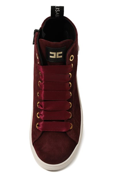 Замшевые кеды ELISABETTA FRANCHI LA MIA BAMBINA бордового цвета по цене 28000 руб., арт. F4A9-E0108-1279301/35-38, фото 4 Замшевые кеды ELISABETTA FRANCHI LA MIA BAMBINA, арт. F4A9-E0108-1279301/35-38, фото 4