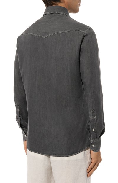 Джинсовая рубашка BRUNELLO CUCINELLI, арт. MR683B2036, фото 4