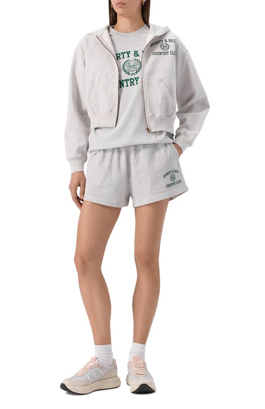Хлопковые шорты Sporty and Rich SH037606218GY03 Серый  SH037606218GY03 Фото 2