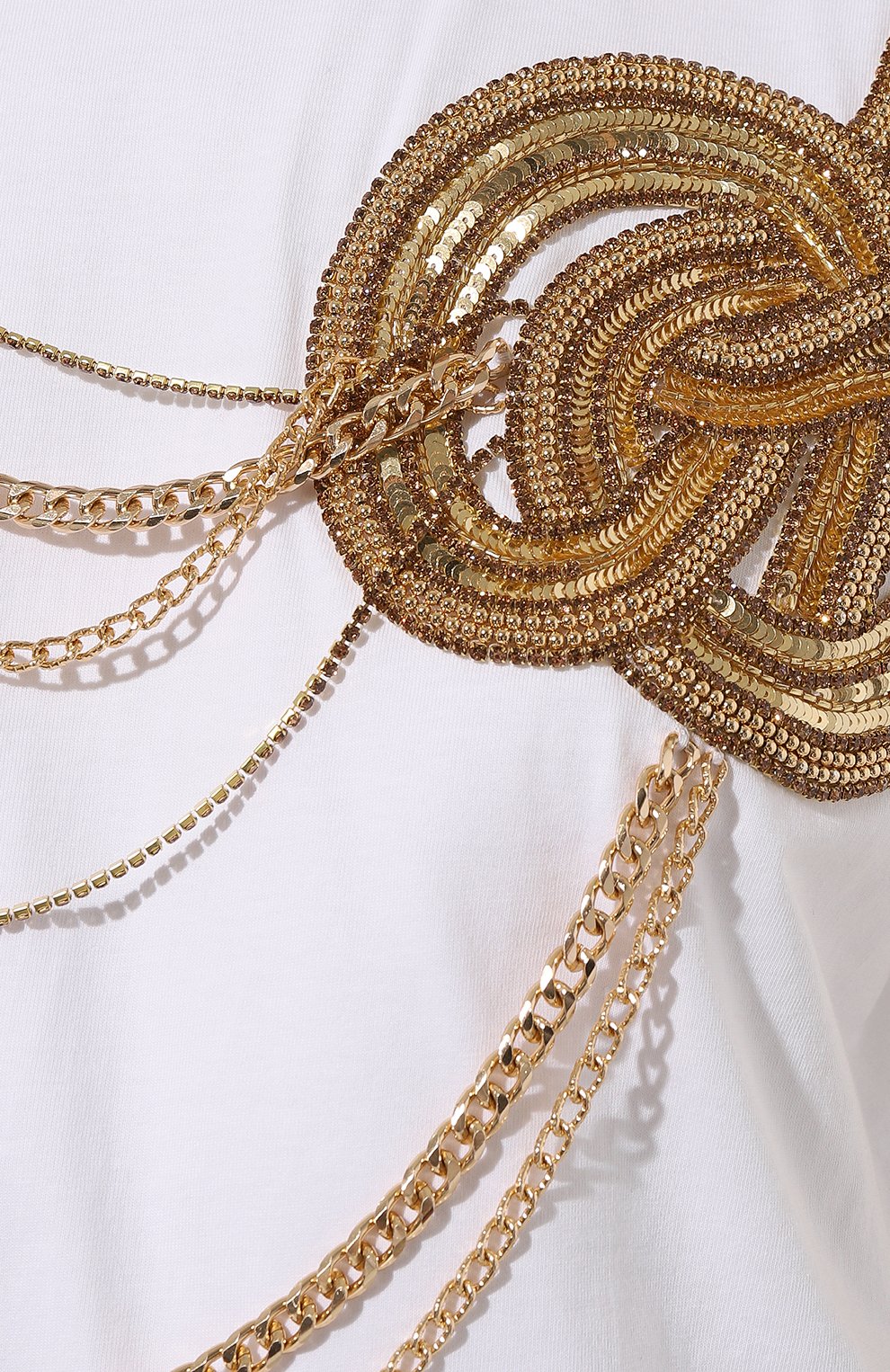 Хлопковая футболка BALMAIN белого цвета по цене 162500 руб., арт. AF0EE030PB84, фото 5 Хлопковая футболка BALMAIN, арт. AF0EE030PB84, фото 5