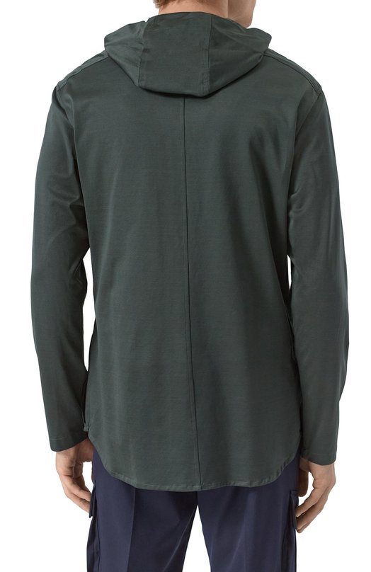 Хлопковая рубашка Kiton UMCPETEH0923414_ Зелёный  UMCPETEH0923414_ Фото 4