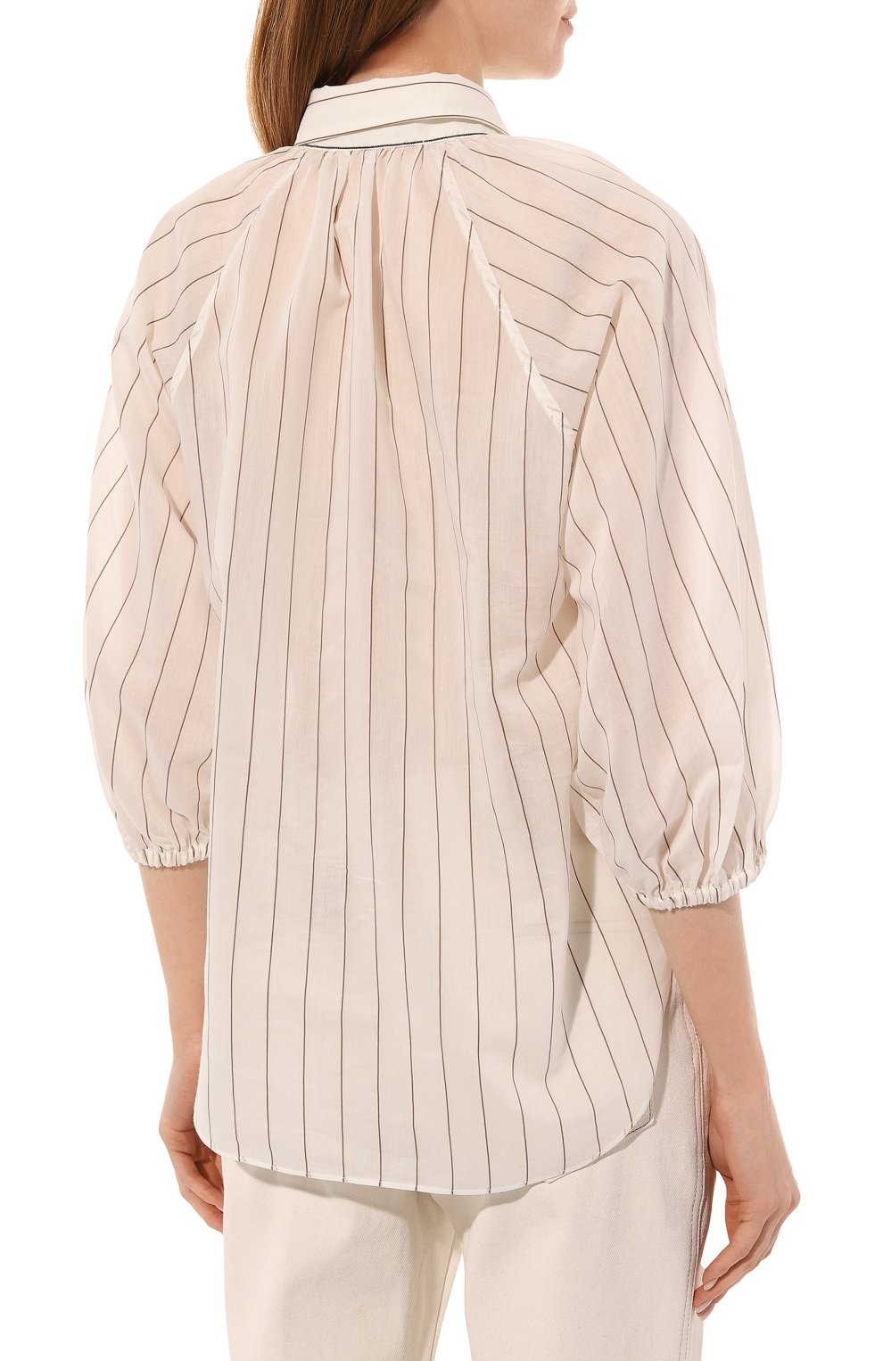 Блузка из хлопка и шелка BRUNELLO CUCINELLI, арт. MH791B1079, фото 4