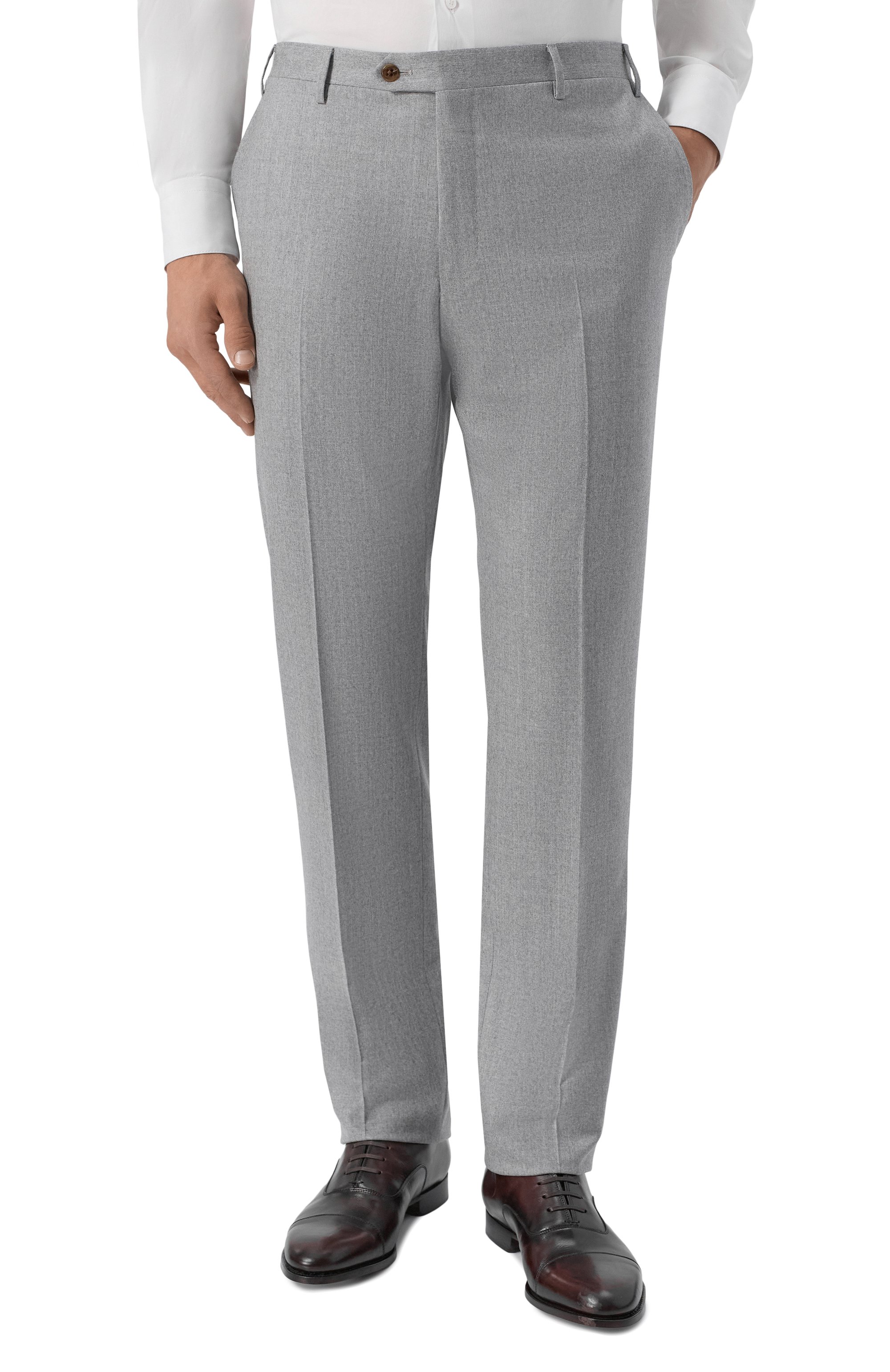 Шерстяные брюки CORNELIANI светло-серого цвета по цене 56450 руб., арт. 285B01/2A18111, фото 3 Шерстяные брюки CORNELIANI, арт. 285B01/2A18111, фото 3