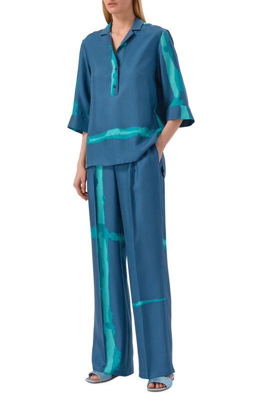 Текстильные шлепанцы Kiton D61837K0923H03 Голубой  D61837K0923H03 Фото 3