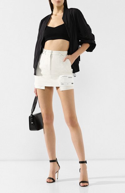 Хлопковая юбка OFF-WHITE белого цвета по цене 38500 руб., арт. 0WCC073S19C920440100, фото 2 Хлопковая юбка OFF-WHITE, арт. 0WCC073S19C920440100, фото 2