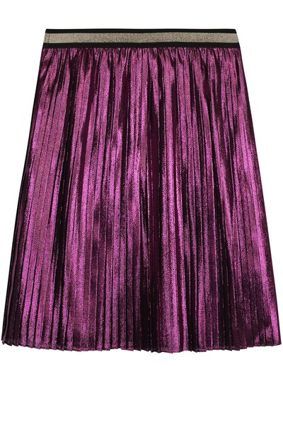 Плиссированная юбка с металлизированной отделкой и контрастным поясом GUCCI, арт. 477409/ZB341, фото 2