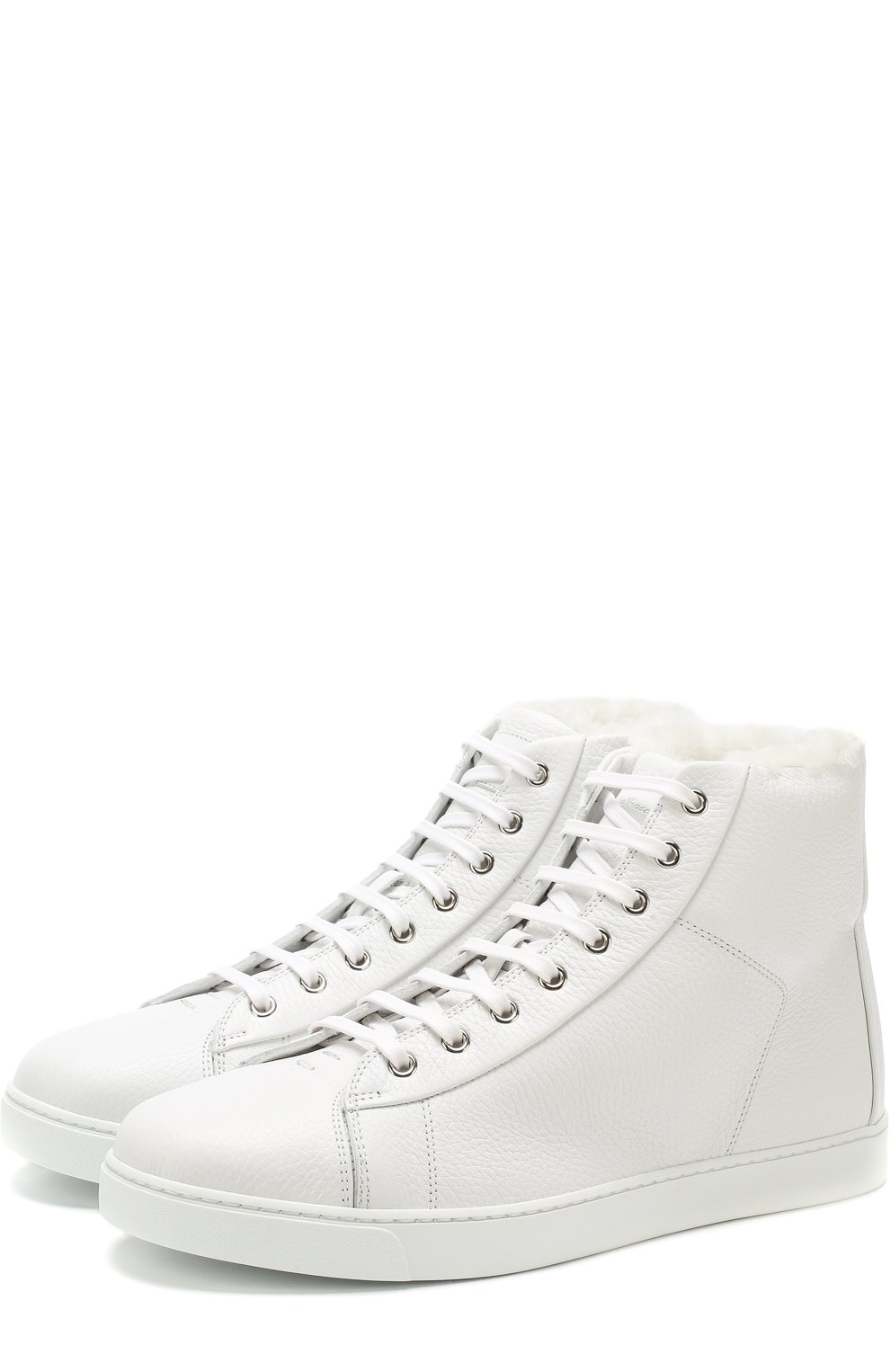 Высокие кожаные кеды на молнии с внутренней меховой отделкой GIANVITO ROSSI, арт. S20391.M1WHT.B0XBIAN, фото 1