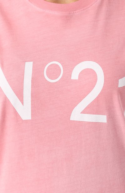 Хлопковая футболка N21 светло-розового цвета по цене 21250 руб., арт. 19I N2M0/F041/4203, фото 5 Хлопковая футболка N21, арт. 19I N2M0/F041/4203, фото 5