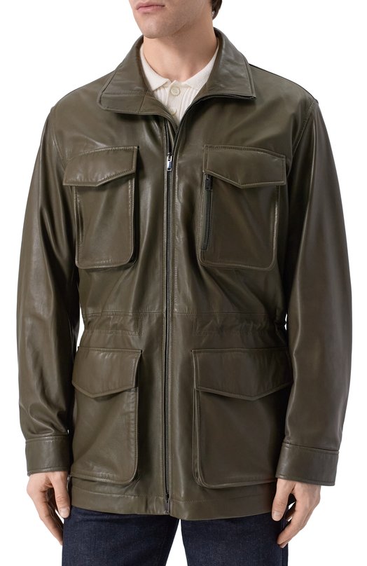 Кожаная куртка MVST 54200 Хаки  54200 Фото 3