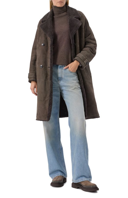 Дубленка из овчины Yves Salomon 26WYM60200MSBV Коричневый  26WYM60200MSBV Фото 2