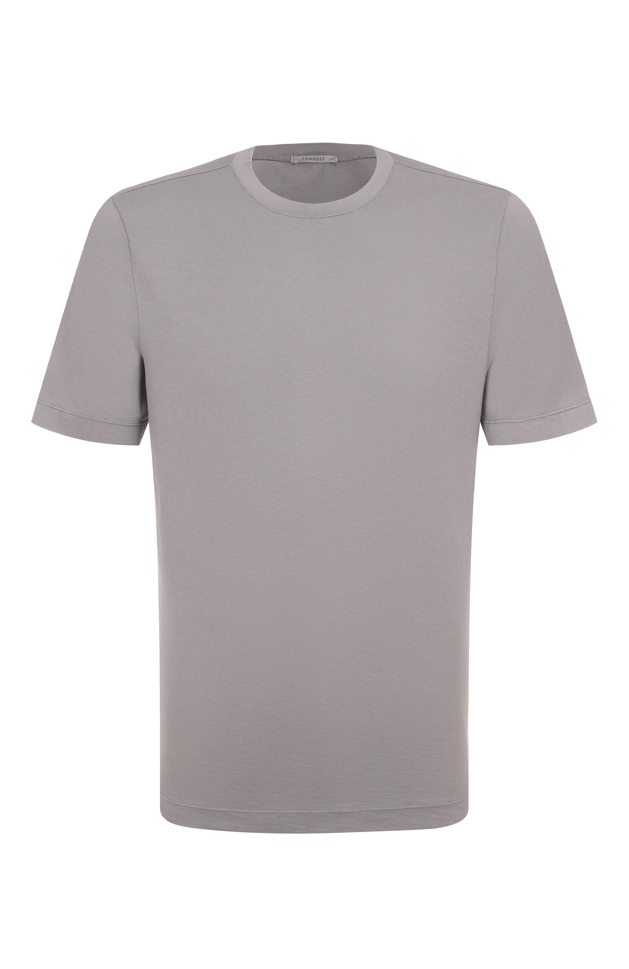 Хлопковая футболка TRANSIT серого цвета по цене 12450 руб., арт. CFUTRZ1362, фото 1 Хлопковая футболка TRANSIT, арт. CFUTRZ1362, фото 1