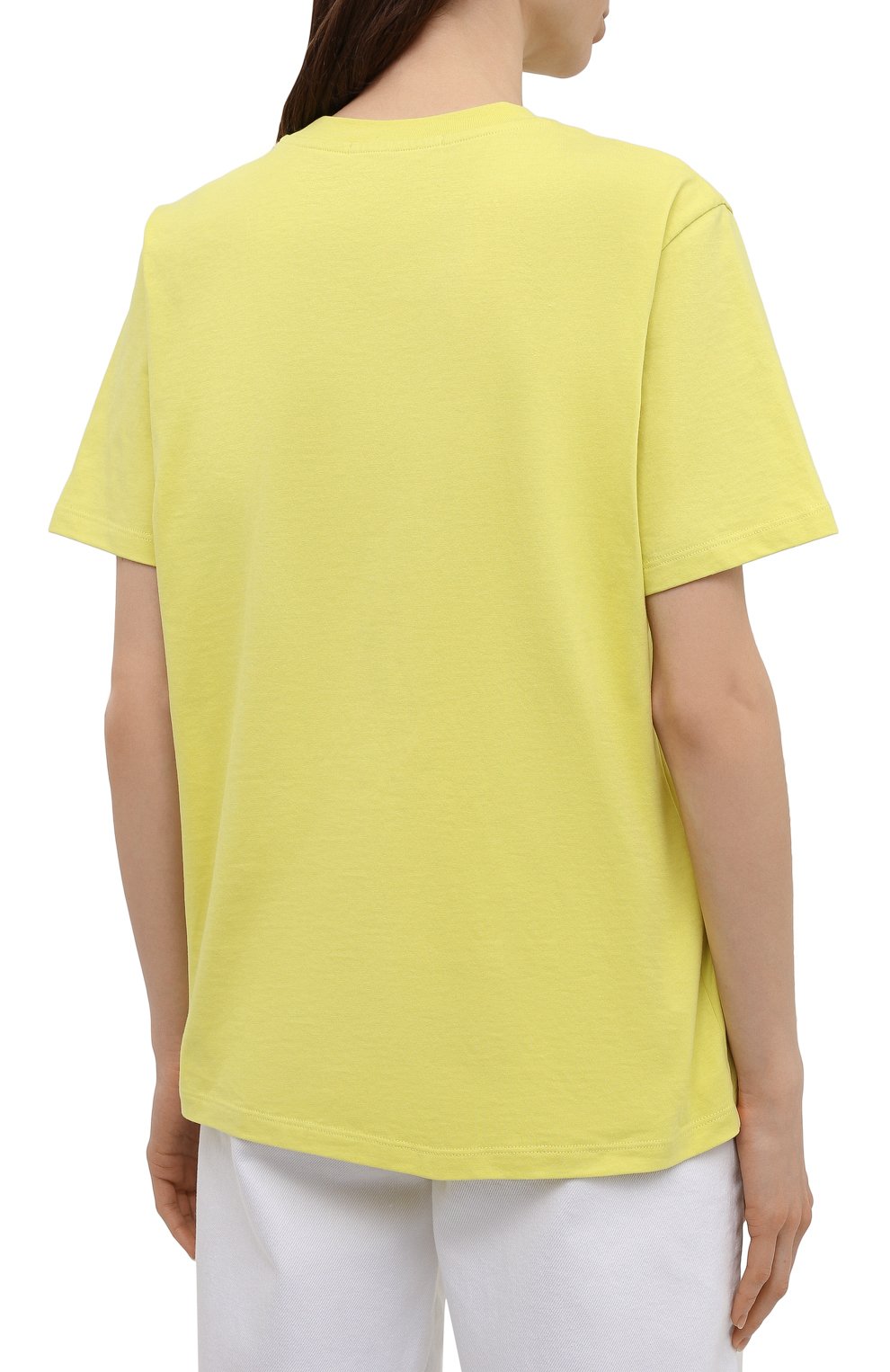 Хлопковая футболка MSGM желтого цвета по цене 9300 руб., арт. 3042MDM160 217498, фото 4 Хлопковая футболка MSGM, арт. 3042MDM160 217498, фото 4