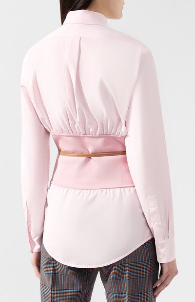 Хлопковая рубашка VICTORIA BECKHAM, арт. SH LNG 1742B PSS19 0PAQUE C0TT0N, фото 4