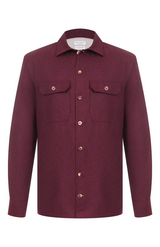 Шерстяная рубашка Brunello Cucinelli M038P0720 Бордовый M038P0720